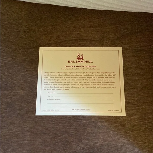 Wooden Advent Calendar - Festive Red - Picture 12 of 16